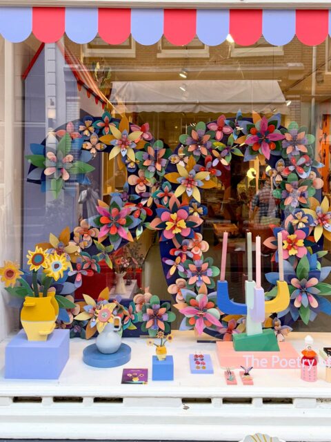 Spring has arrived and our window is filled with blooms. We’re open all weekend! See you!